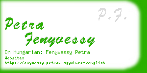 petra fenyvessy business card